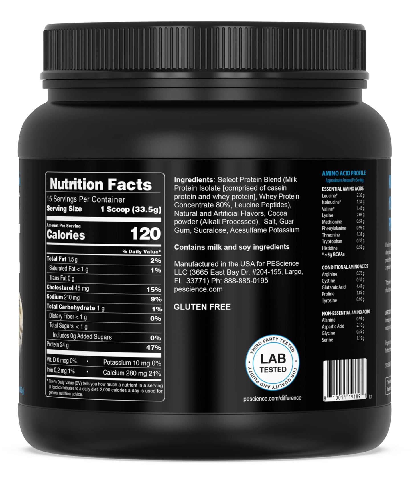 PEScience Select Protein Powder Frosted Chocolate Cupcake, 15 Servings