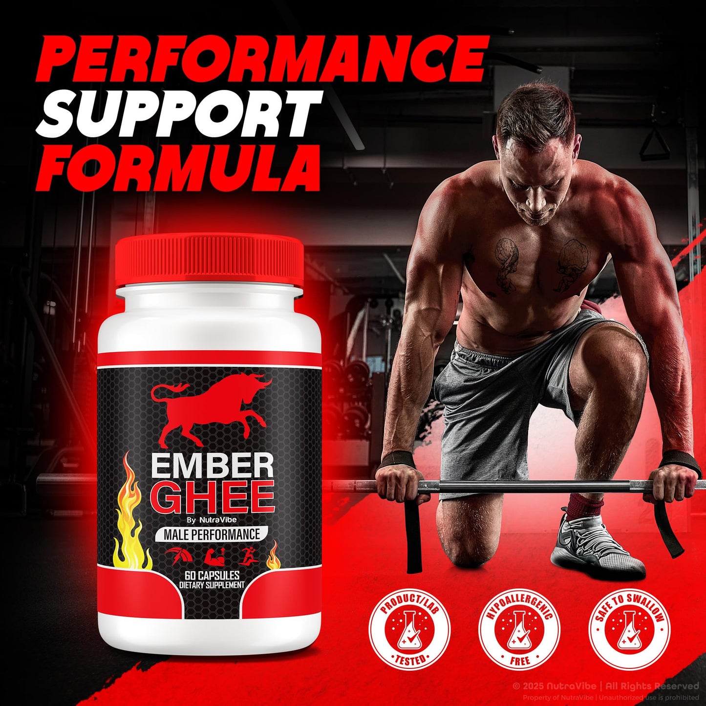 NutraVibe Ember Ghee Pills for Men Capsules, 60 Capsules