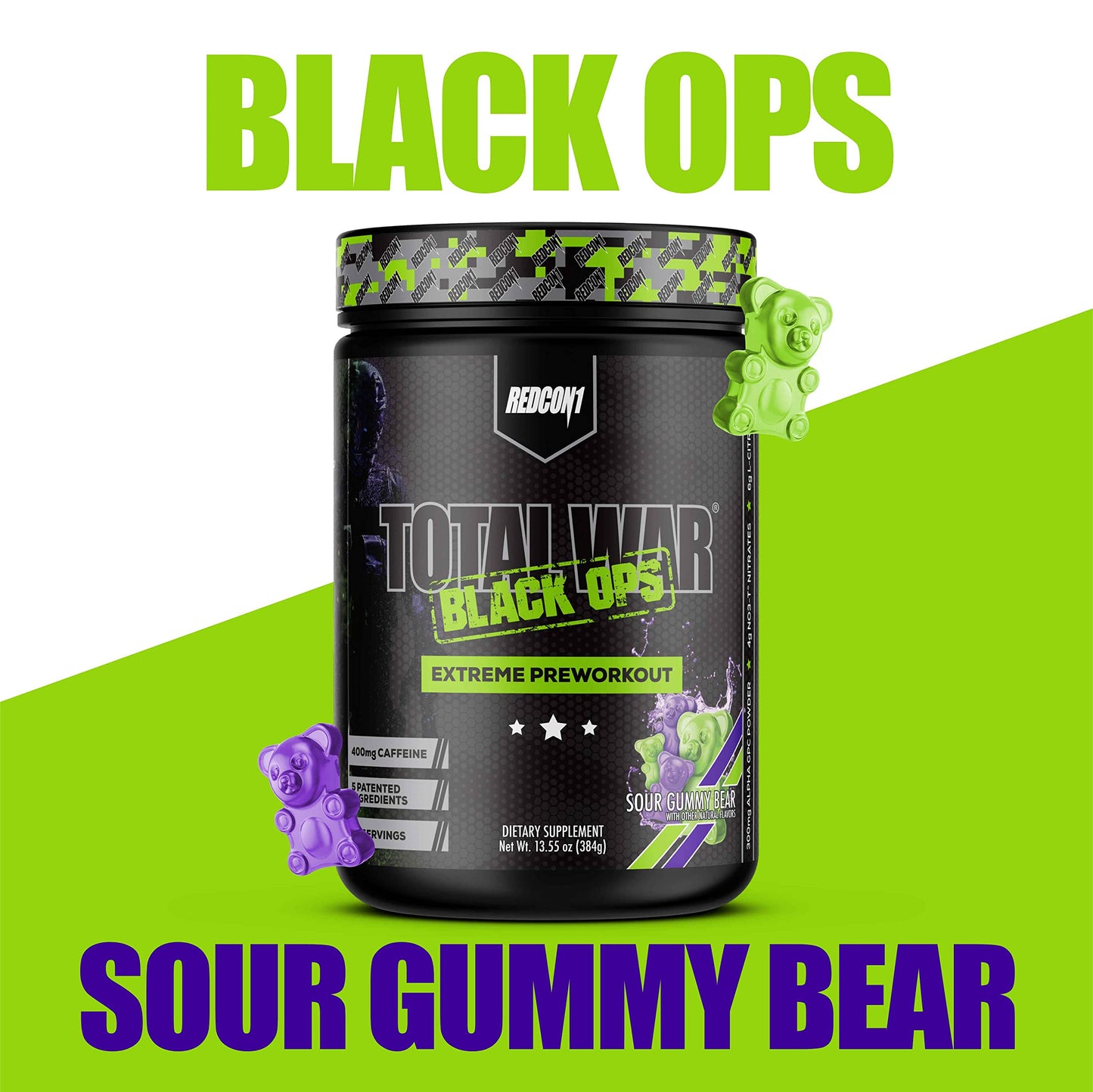 REDCON1 Total War Black Ops Extreme Preworkout Powder 13.62 oz
