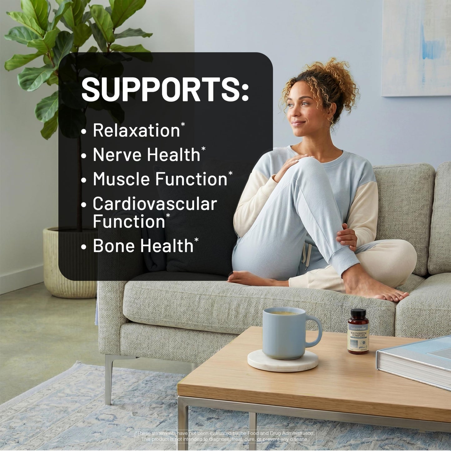 NatureWise Magnesium Complex 500mg - 7 Types with Magnesium Glycinate, Citrate, Malate, Sucrosomial and More - Added L-Theanine - Sleep, Heart Function, and Muscle Support - 60 Capsules