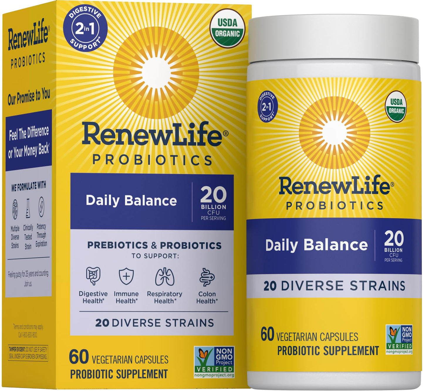 Renew Life Daily Balance Probiotic 20 Billion CFU Capsule 60 Count