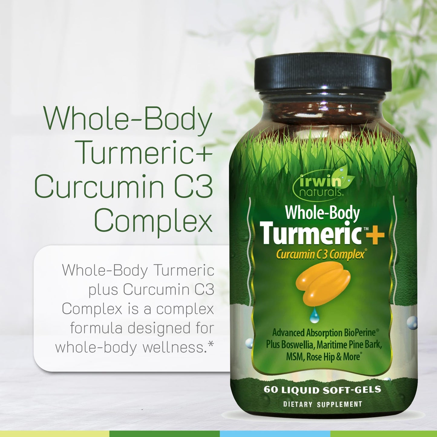 Irwin Naturals Whole-Body Turmeric Curcumin Wellness Formula 120 Softgels