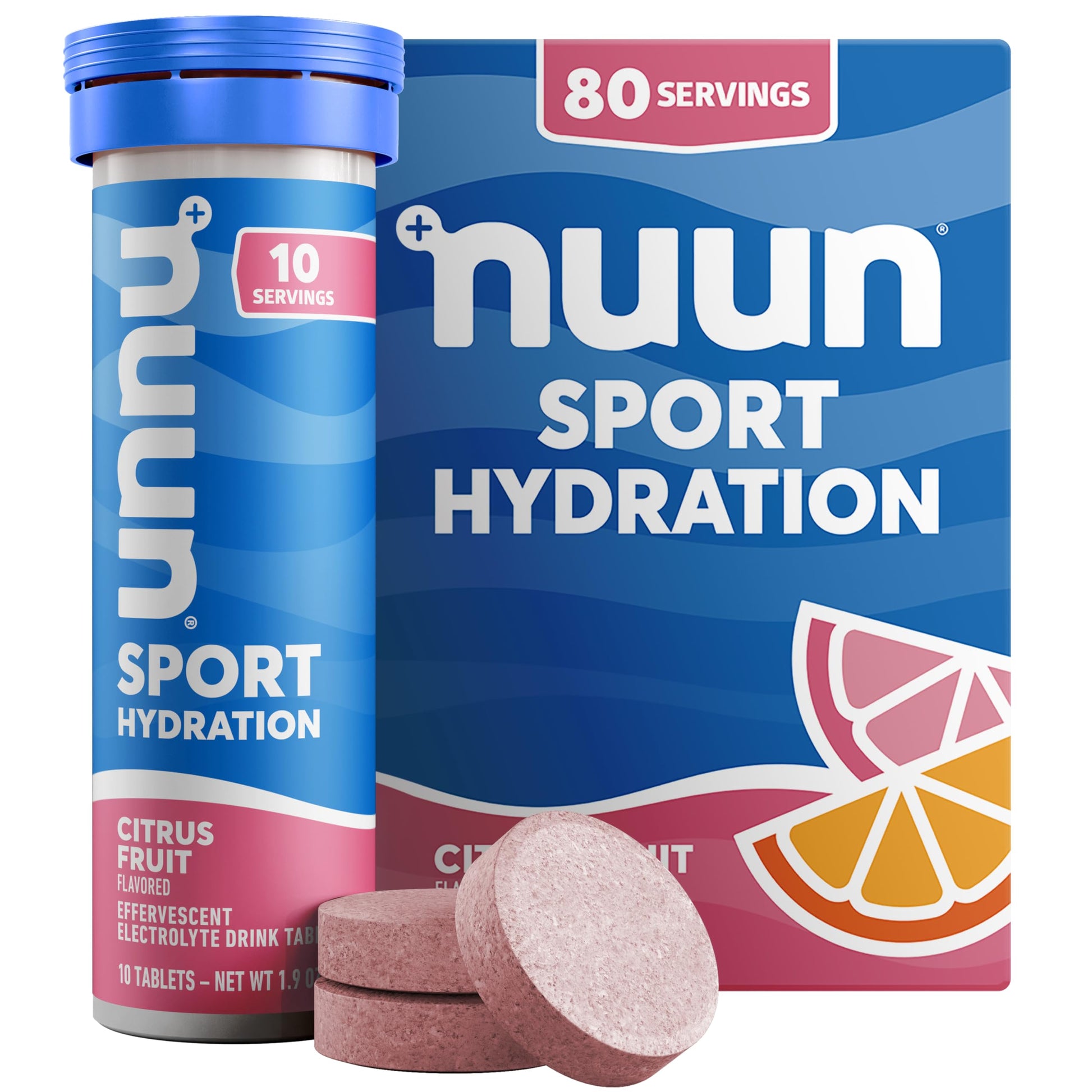 Nuun Sport Electrolyte Tablets Citrus Fruit GF & Vegan, 80 Count