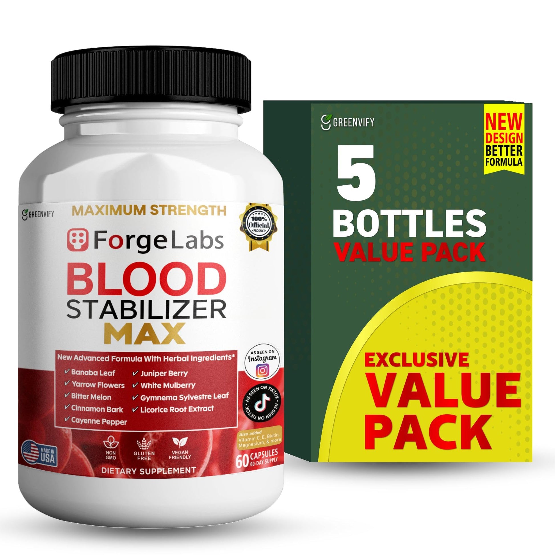 GREENVIFY ForgeLabs Blood Stabilizer Max Capsules, 60 Count