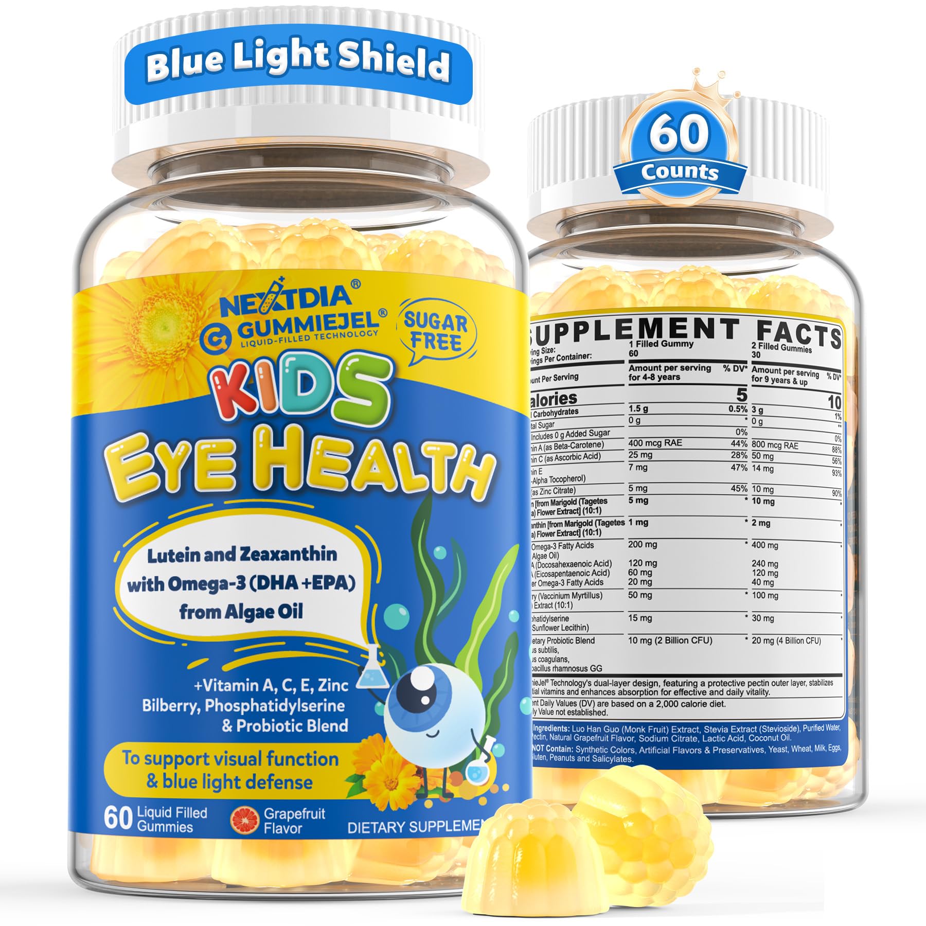 Nextdia Lutein Gummies for Kids, 60 Gummies