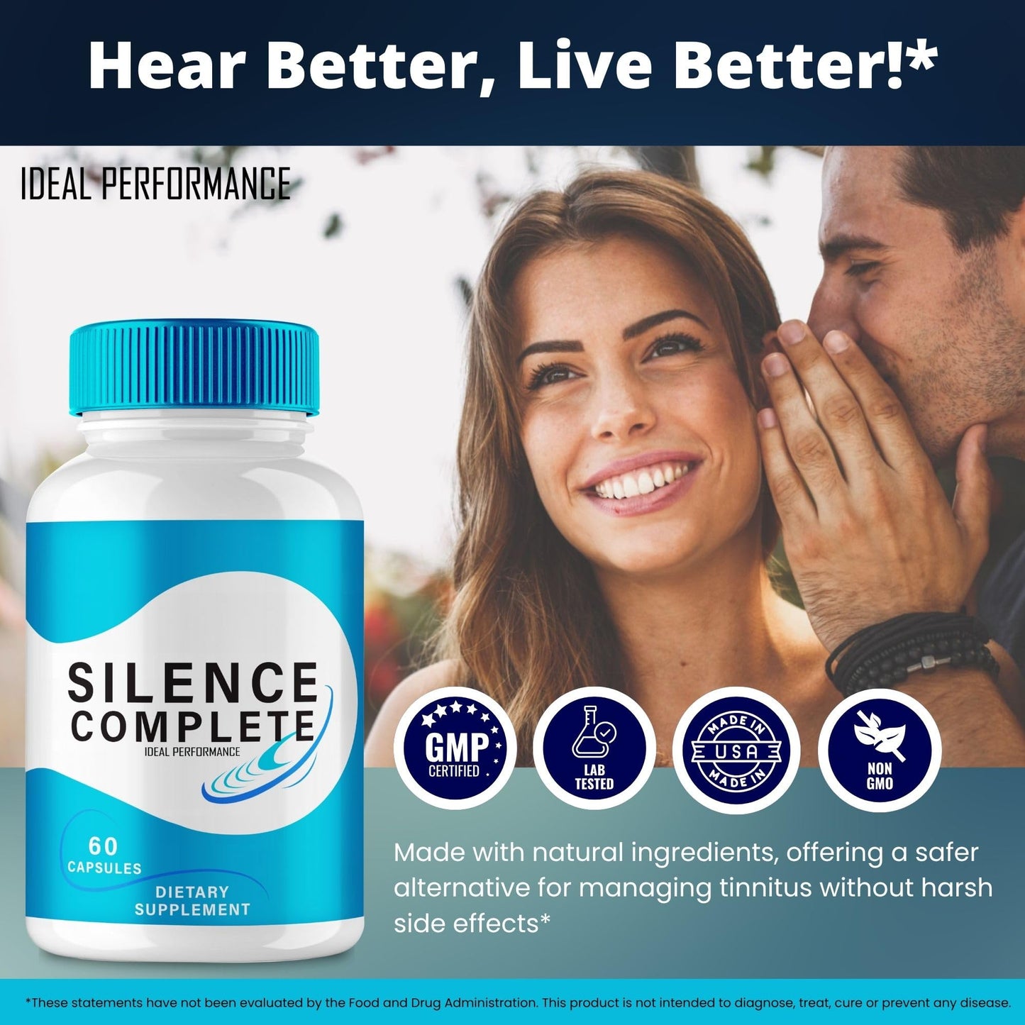 IDEAL PERFORMANCE Silence Complete Ear Support Capsules, 120 Capsules