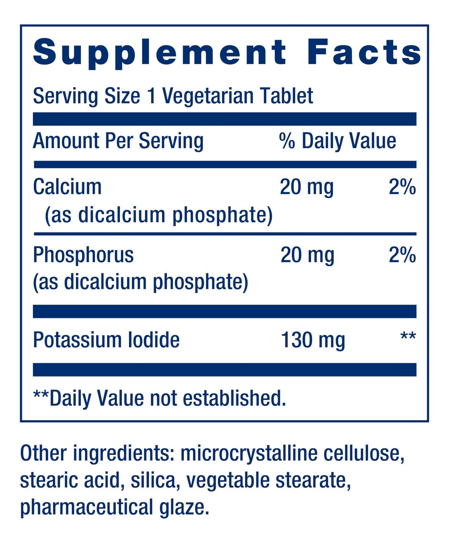 Life Extension Potassium Iodide 130mg Tablet, 14 Tablets