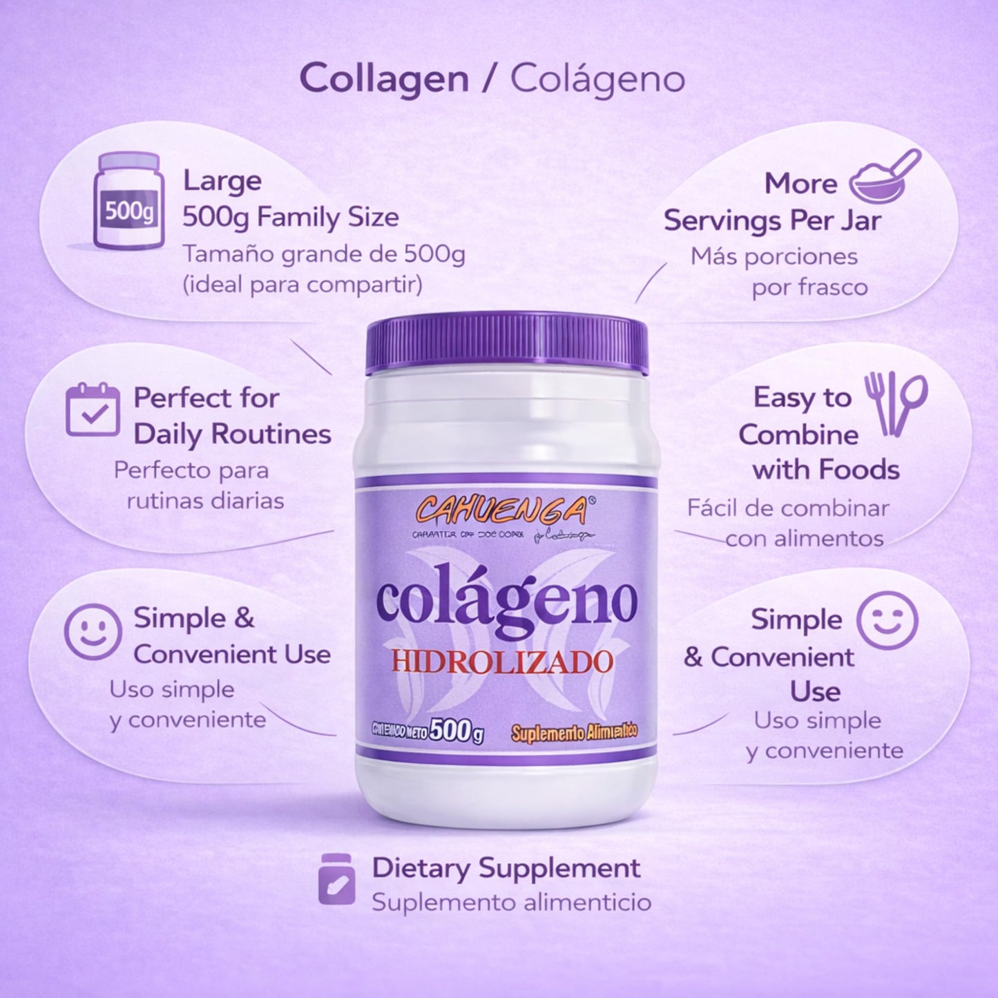 Tu Salud Plus CAHUENGA Hydrolyzed Collagen Powder 500g, 18