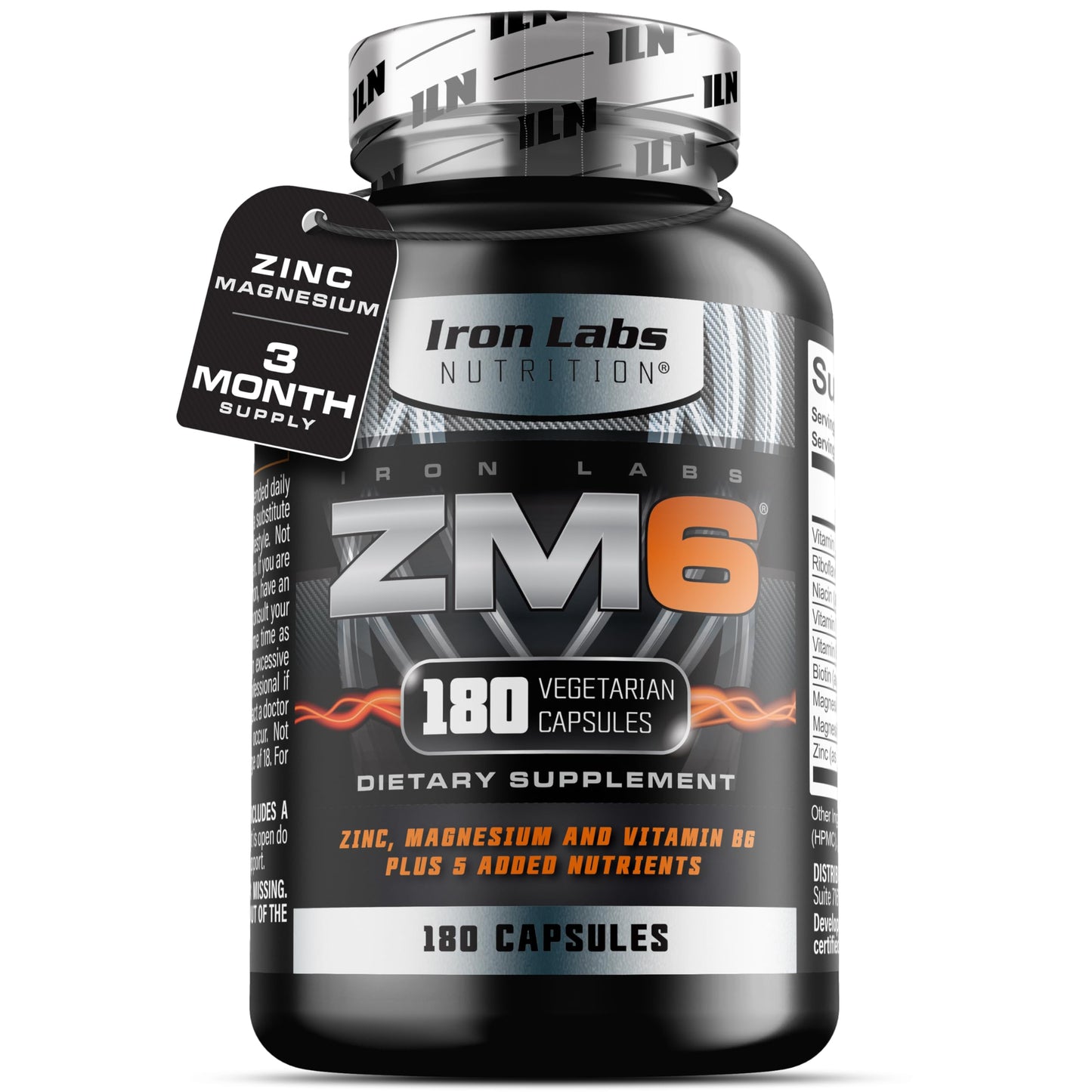 Iron Labs Nutrition ZM6 High Strength Zinc and Magnesium Supplement Capsule 180 Count