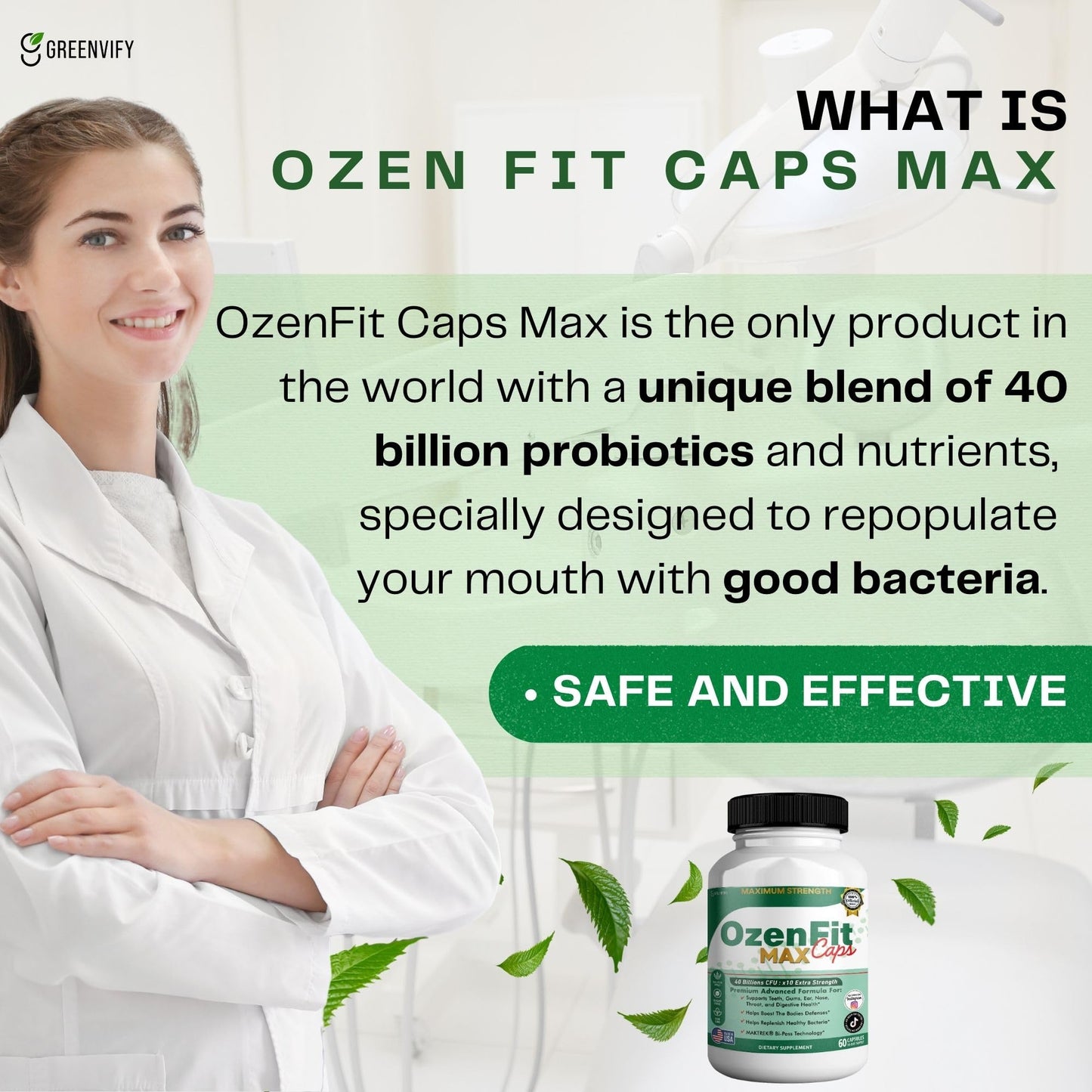 GREENVIFY OzenFit Caps Max Probiotic Supplement Capsule, 60 Capsules