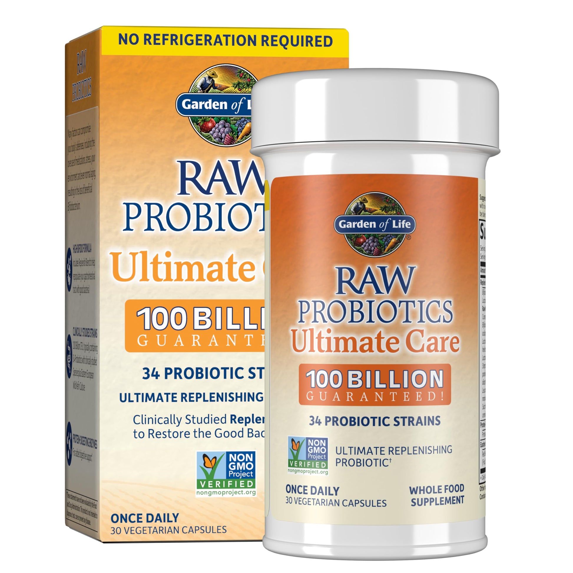 Garden of Life Raw Probiotics for Women and Men with Digestive Enzymes 30 Capsules