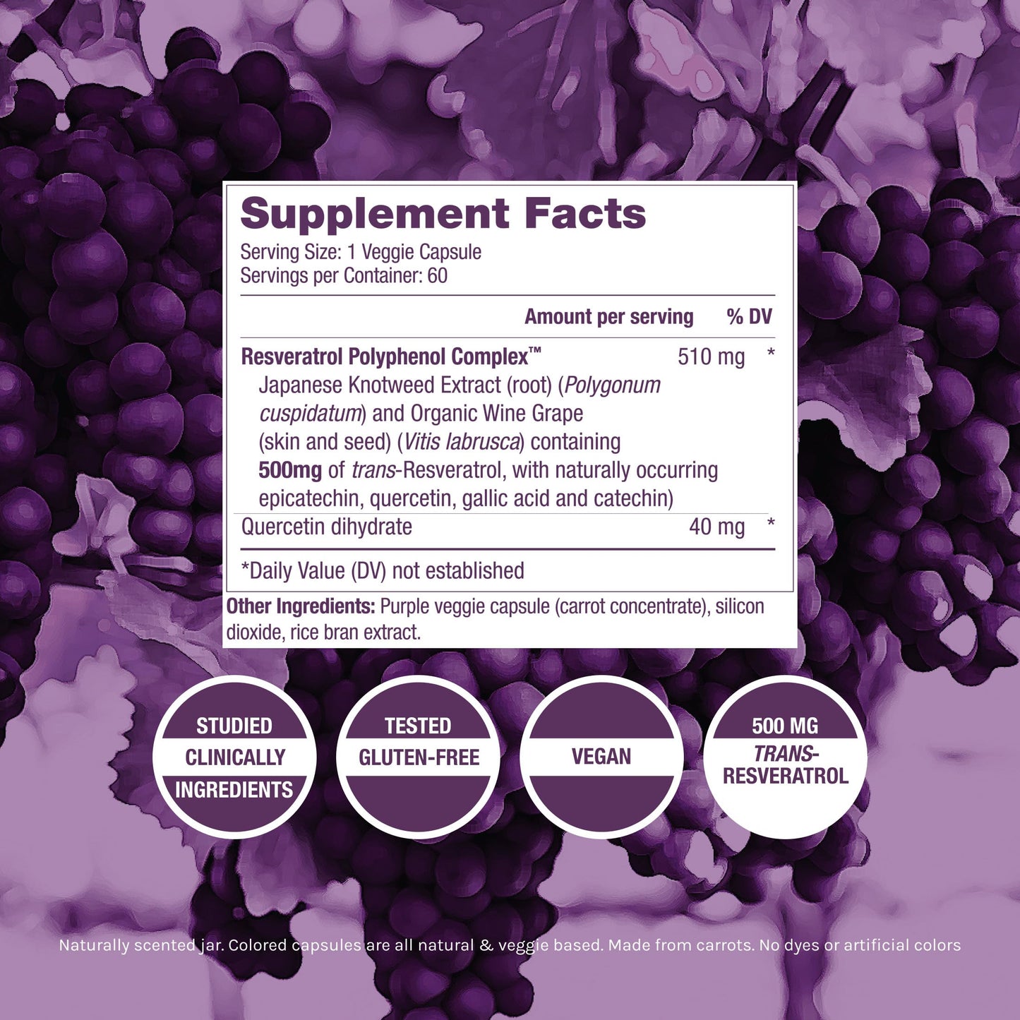 ResVitale Resveratrol 500 mg Capsules, 60 Count