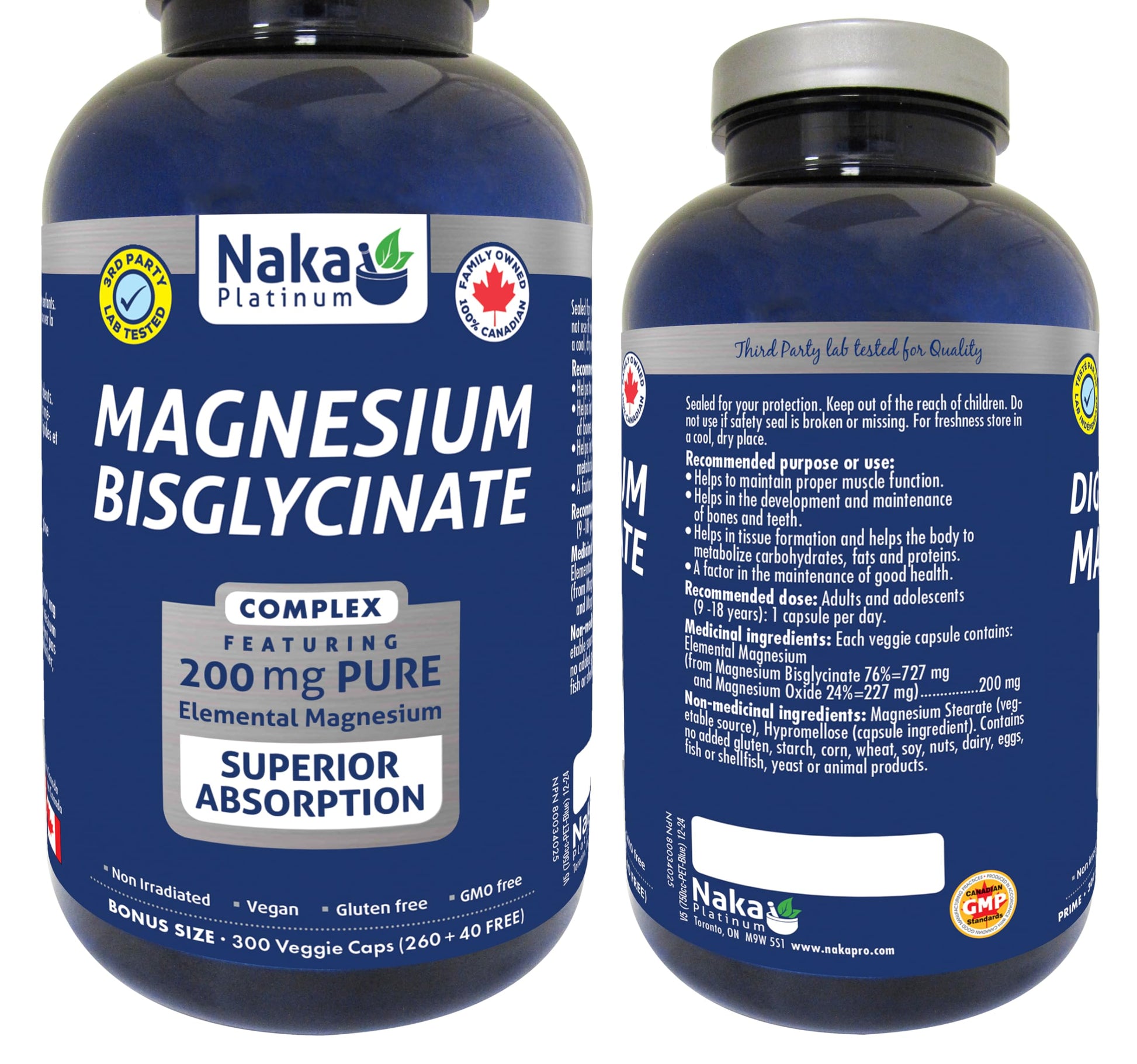 NAKA Magnesium Bisglycinate Capsules 69 Count