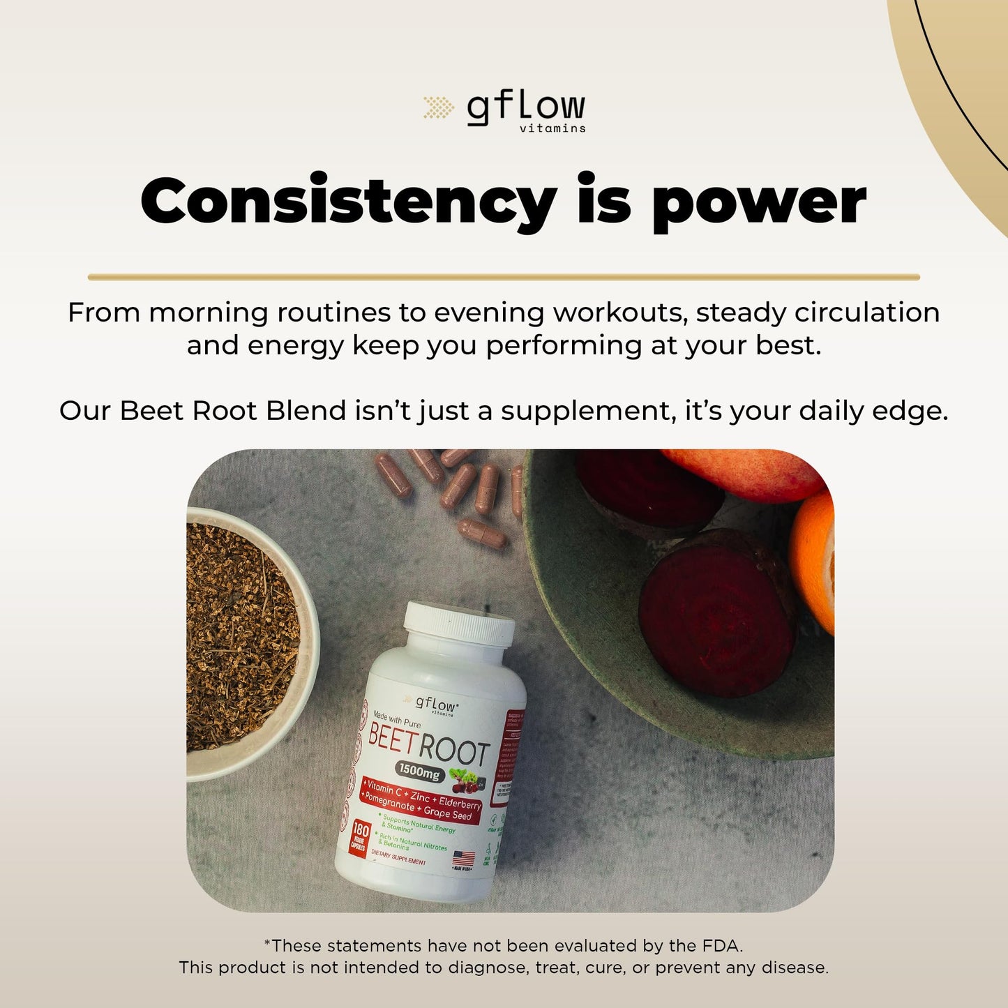 gflow vitamins Beet Root Capsules 180 Capsules