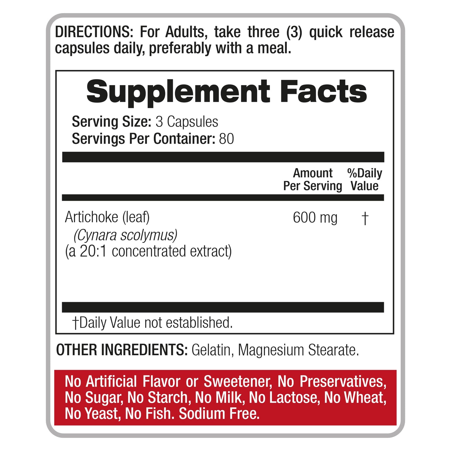 FITO MEDIC'S Artichoke Capsules 240 Count