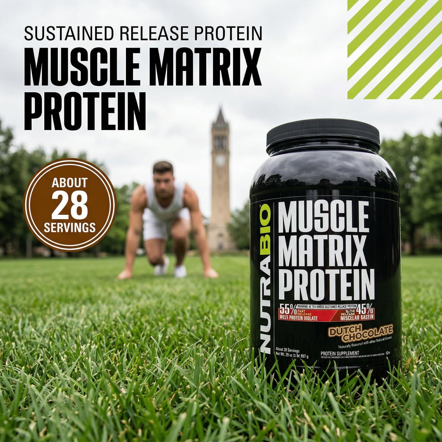NutraBio Muscle Matrix Protein Powder Dutch Chocolate 32 Servings