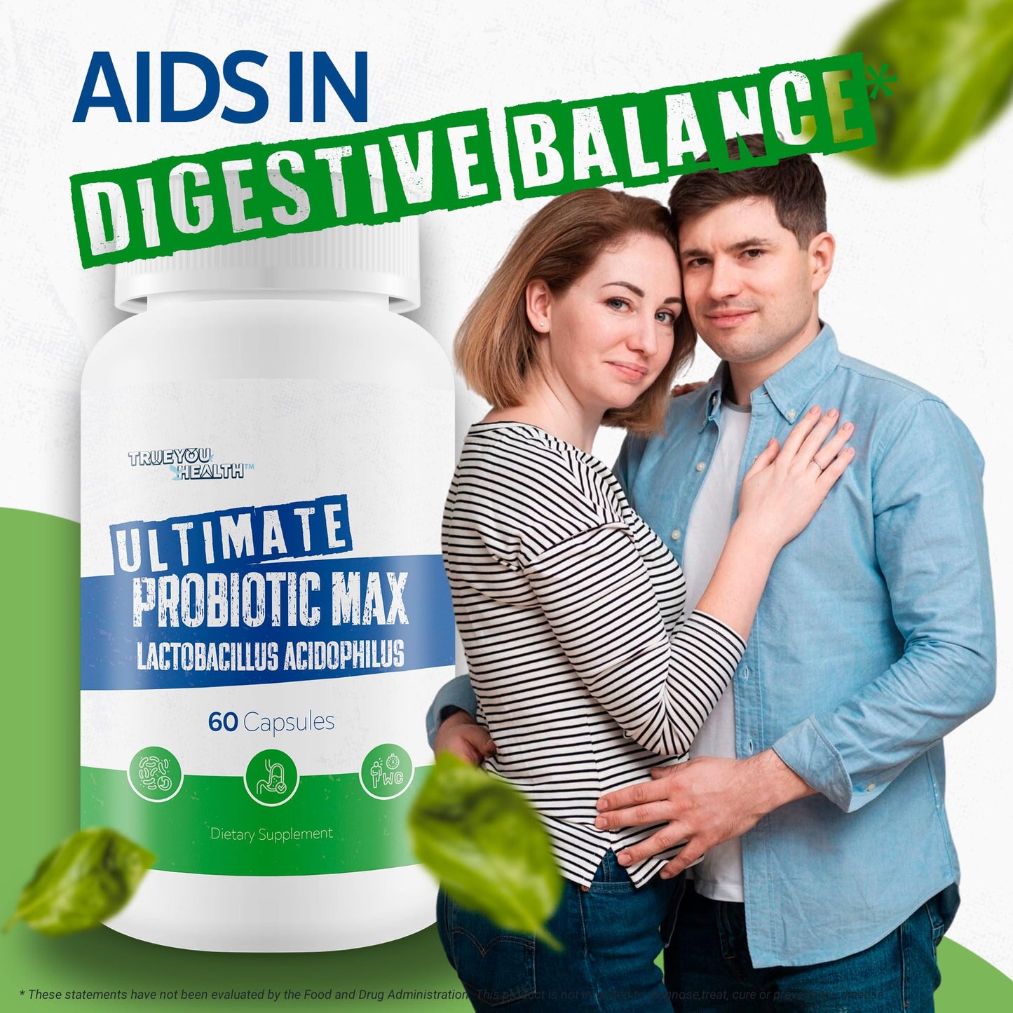 True You Health Ultimate Probiotic Max Lactobacillus Acidophilus Capsules, 60 Count