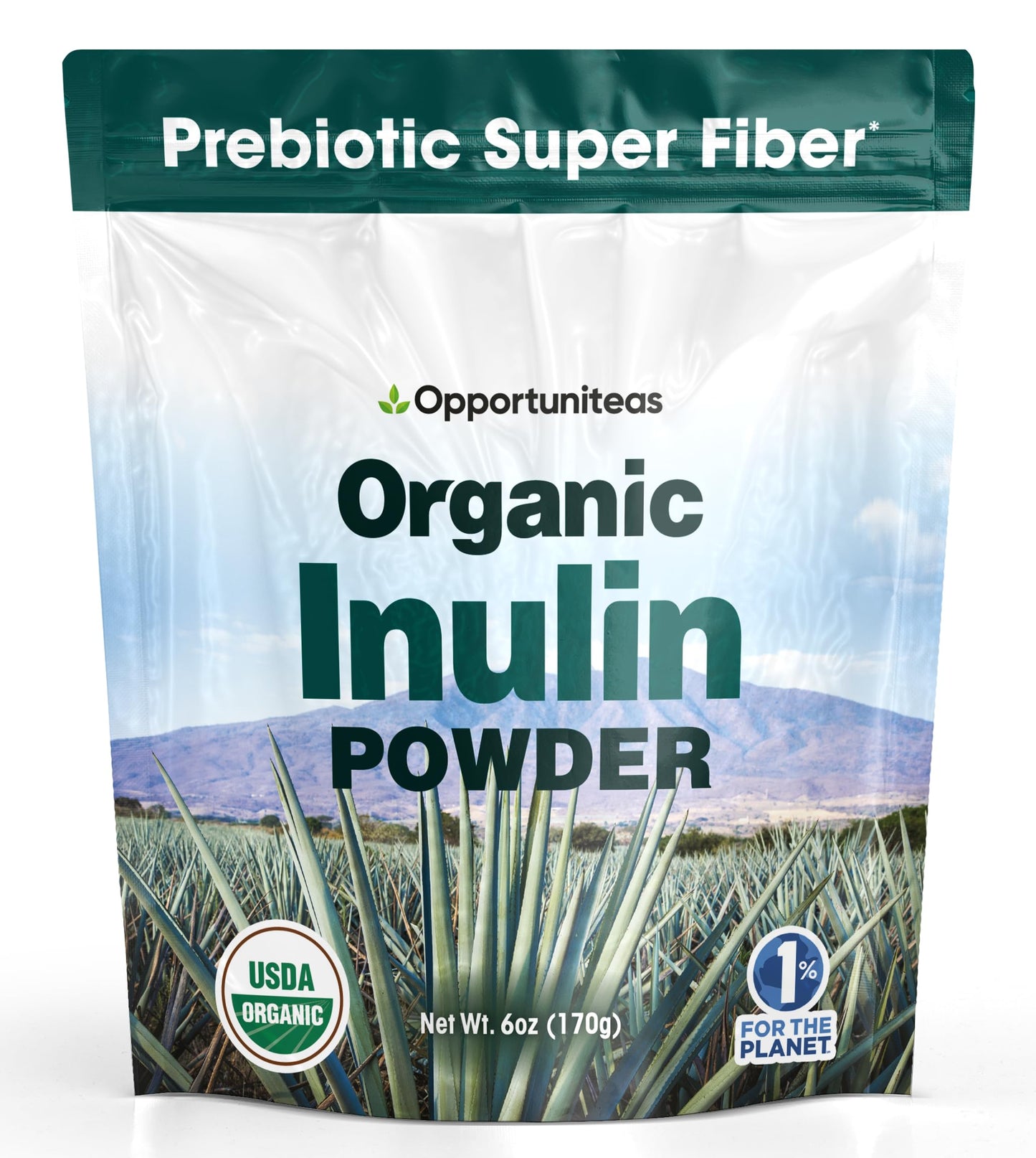 Opportuniteas Organic Agave Inulin Powder, 6 Ounce