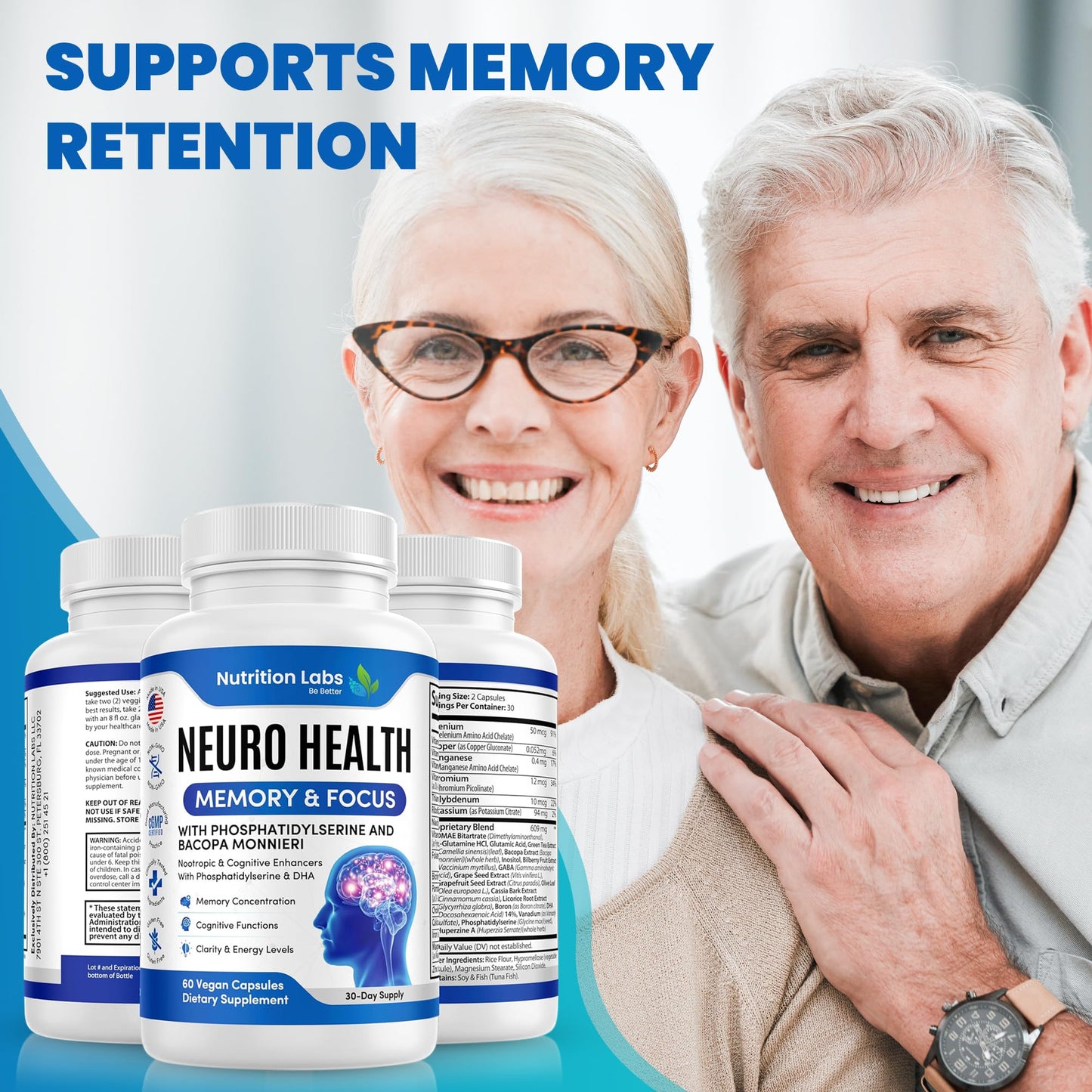 NUTRITION LABS BE BETTER Nootropic & Neuro Brain Supplement for Memory & Focus Support Capsule 1 Count