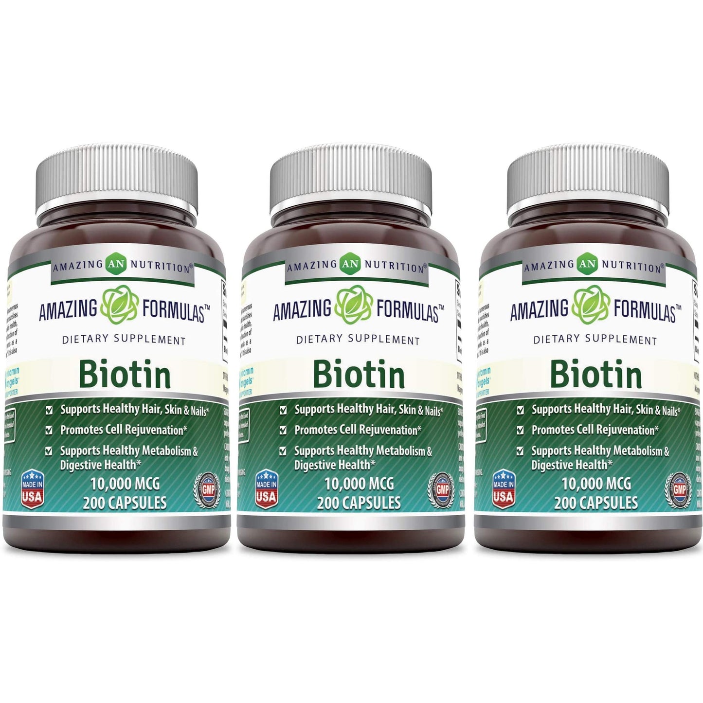 Amazing Nutrition Biotin 10,000 mcg Dietary Supplement, Capsule, 200 Capsules
