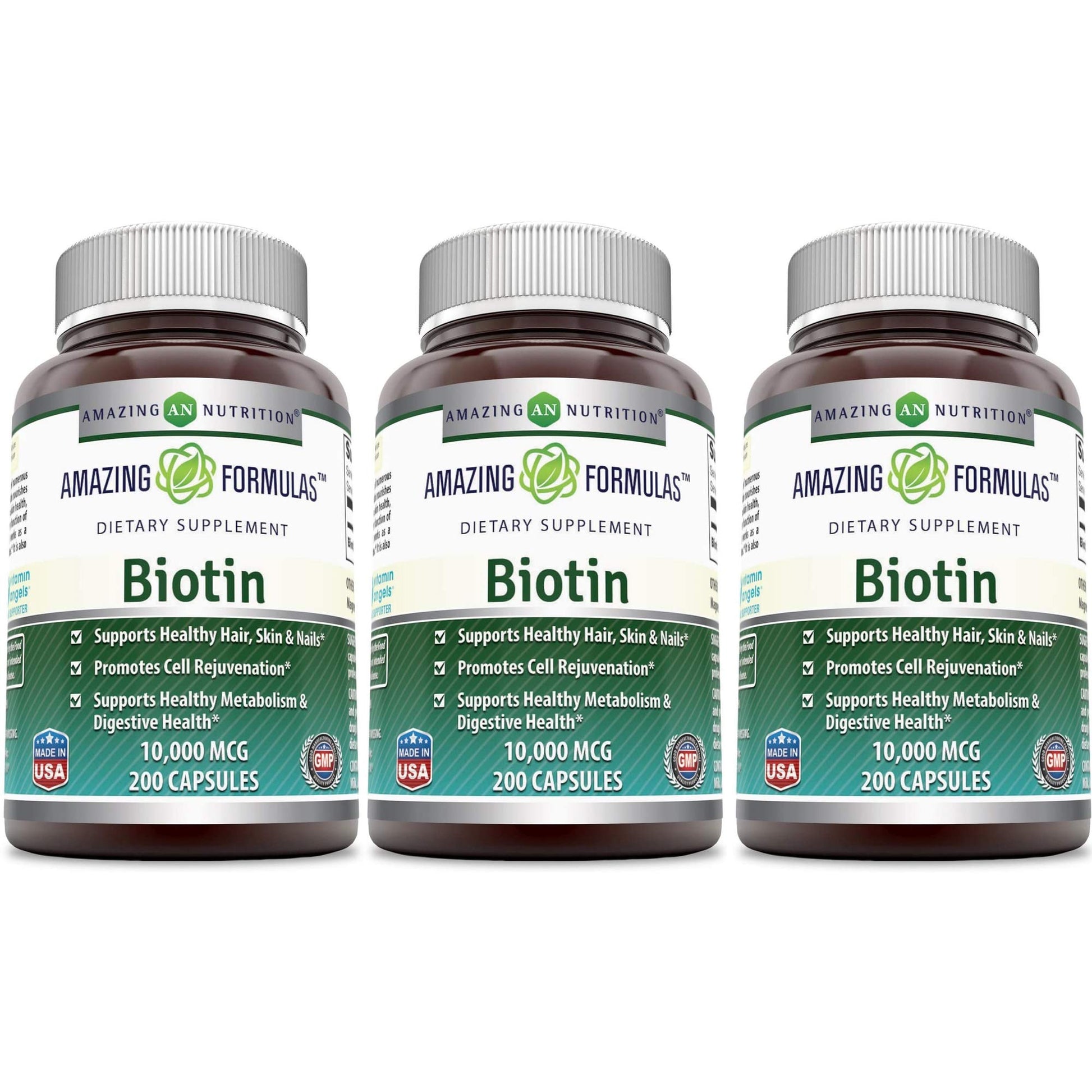 Amazing Nutrition Biotin 10,000 mcg Dietary Supplement, Capsule, 200 Capsules