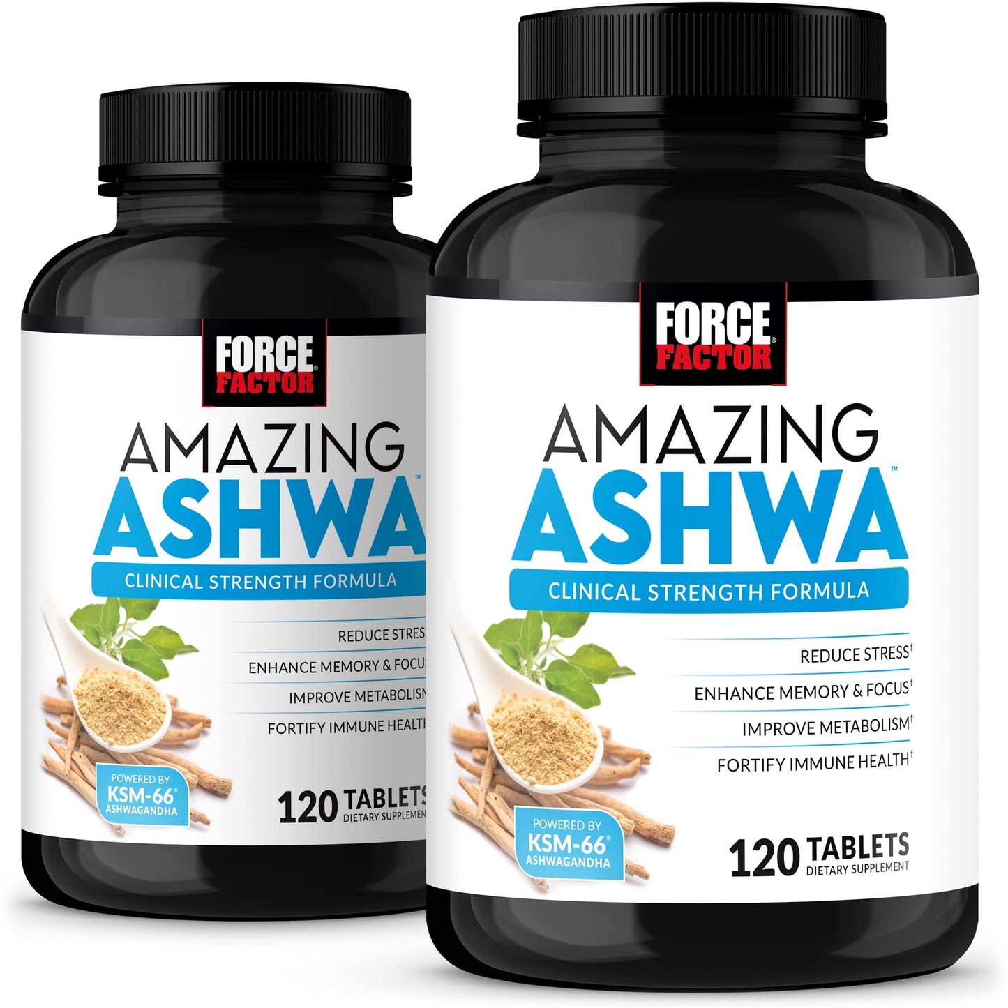 Force Factor Amazing Ashwa KSM-66 Ashwagandha Supplement Tablet, 120 Tablets