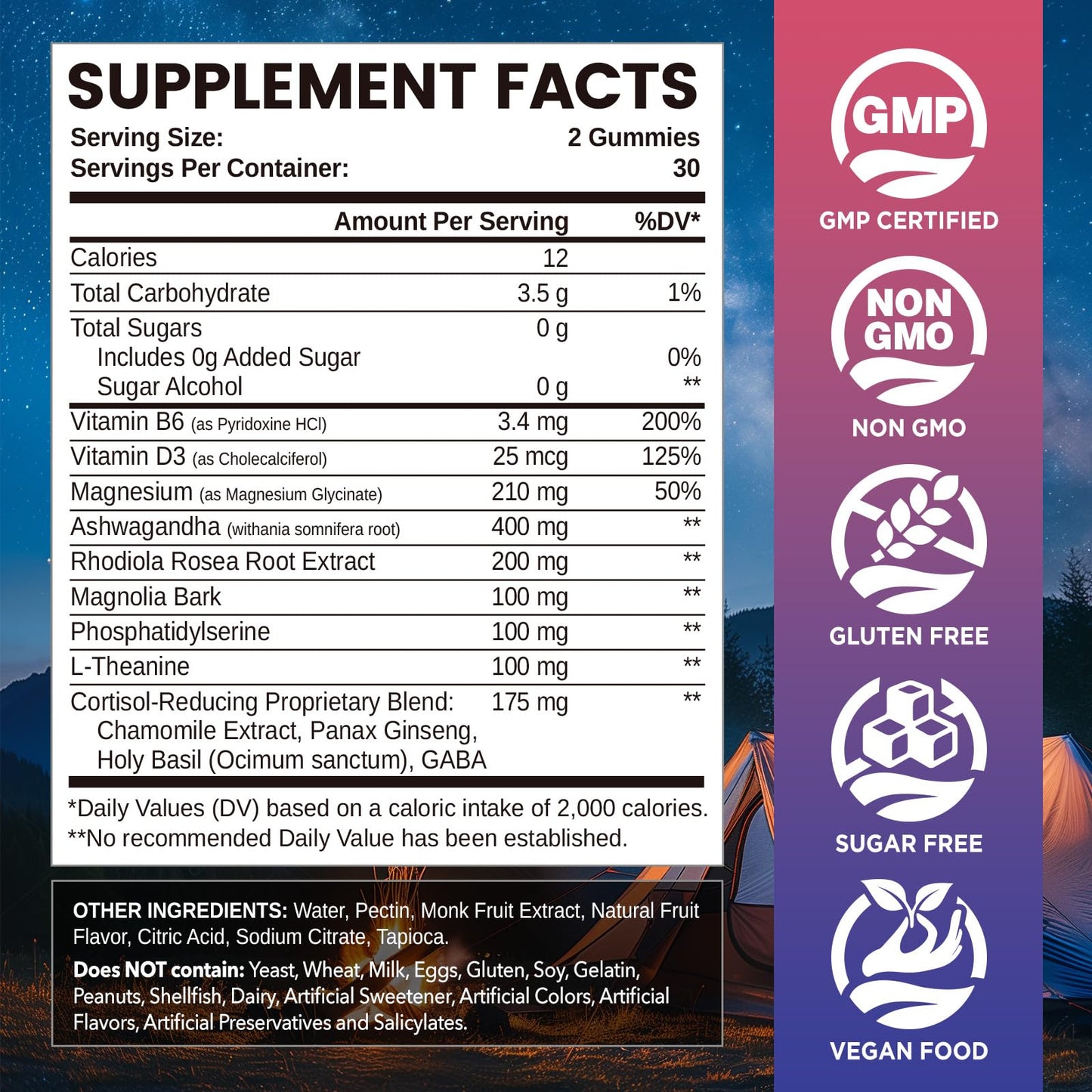 NATISLAND Cortisol Gummies 60 Count