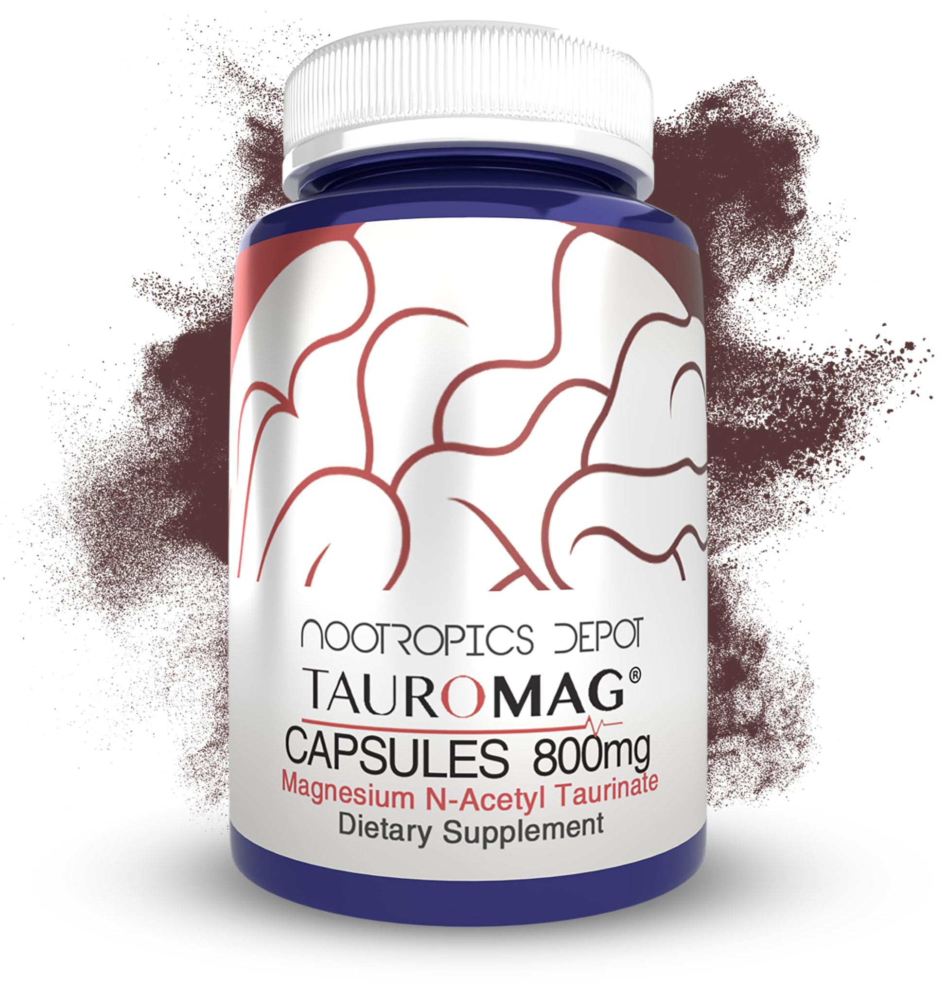 Nootropics Depot Tauromag Magnesium N-Acetyl Taurinate 800mg Capsules, 90 Count