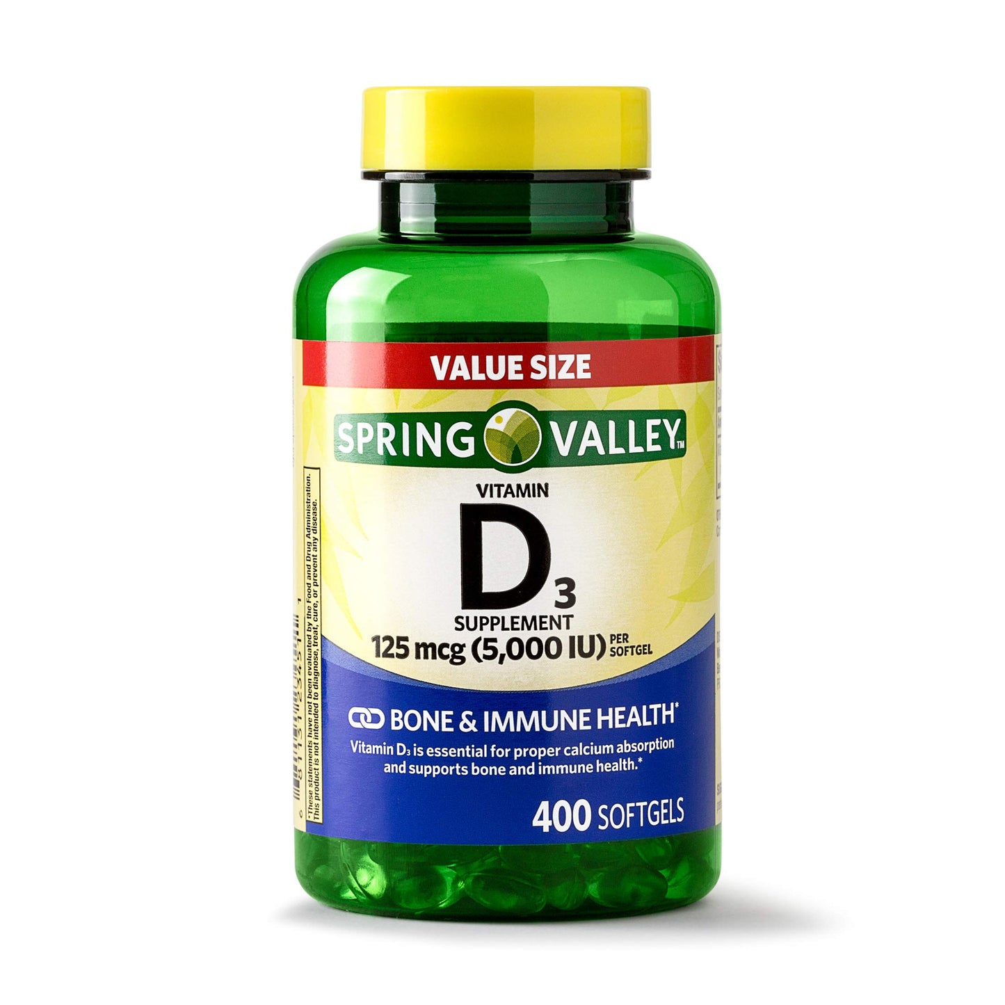 Spring Valley Vitamin D3 Softgel 400 Count