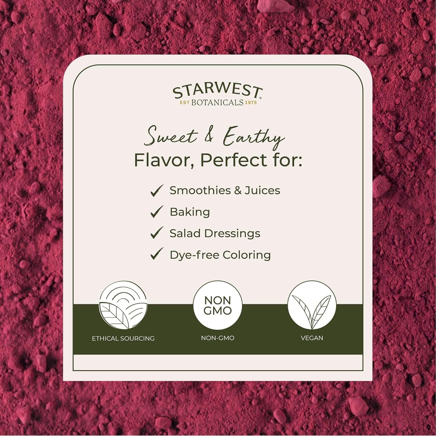 Starwest Botanicals Organic Beet Root Powder 16 oz