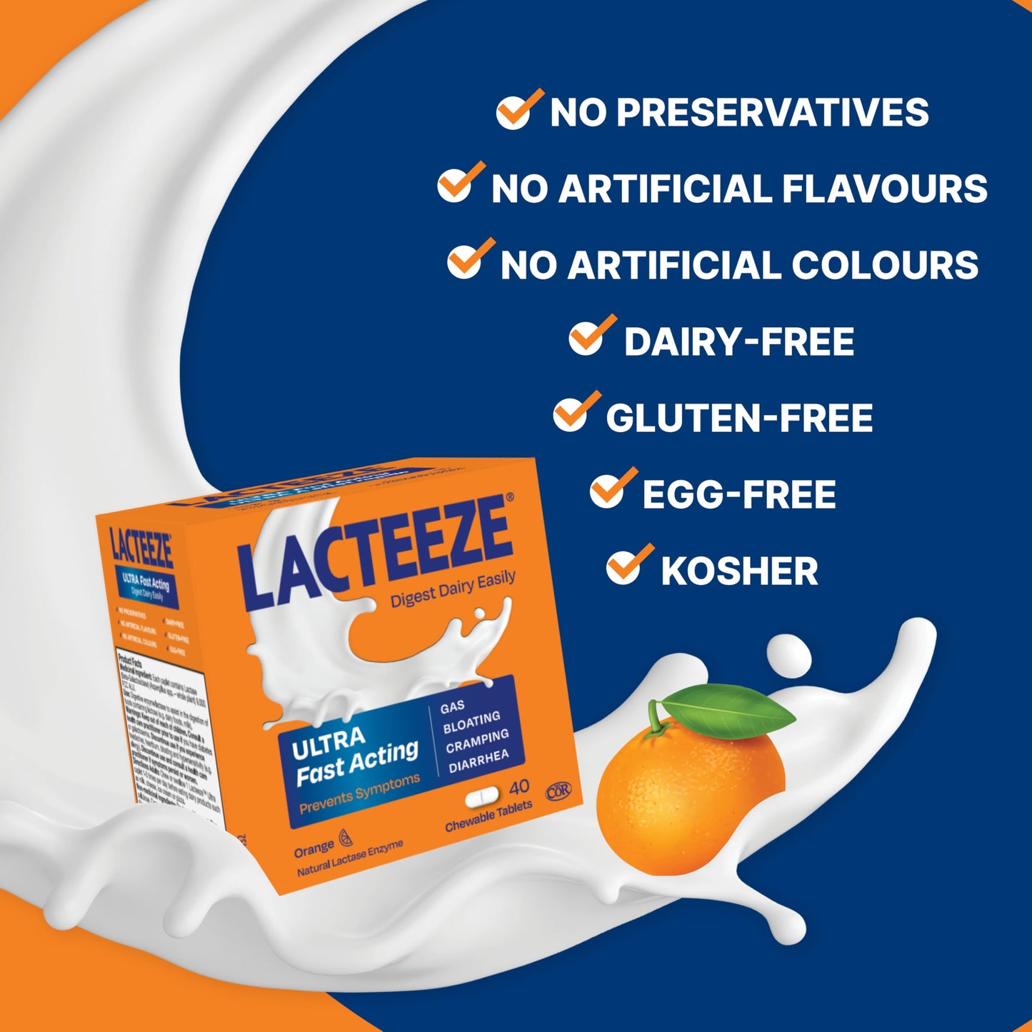 Lacteeze Ultra Digestive Enzyme Caplets 40 Count