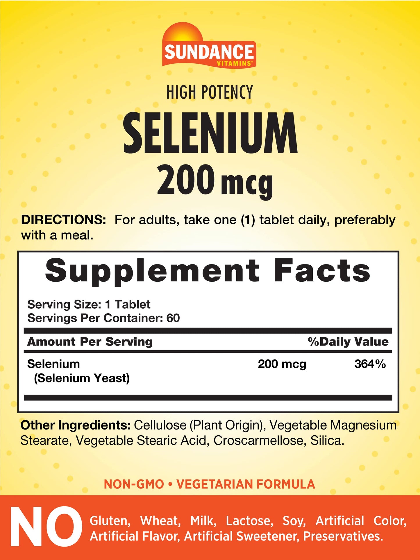 Sundance Selenium 200 mcg Supplement Tablet, 60 Count
