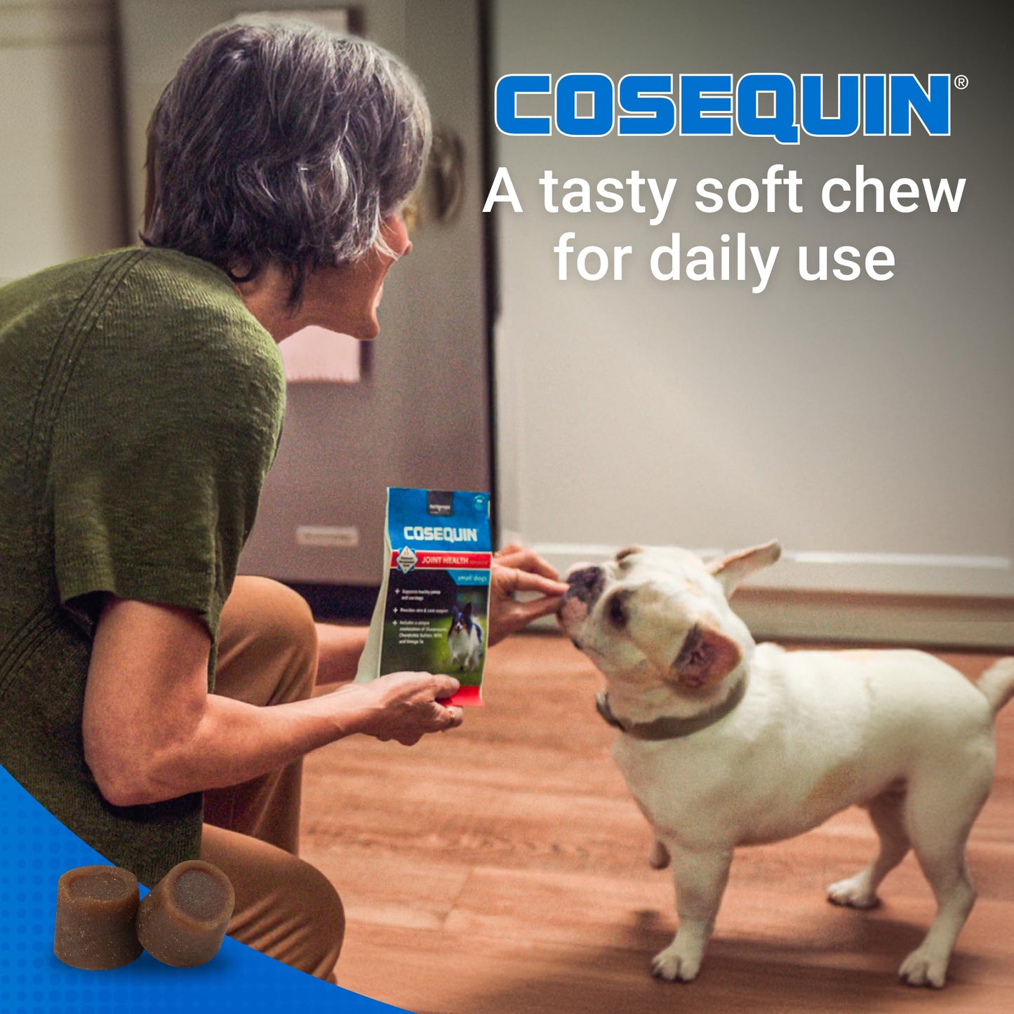 Nutramax Laboratories Cosequin for Small Dogs Joint Health Supplement with Glucosamines, Chondroitin, MSM and Omega-3s Soft Chews, 90