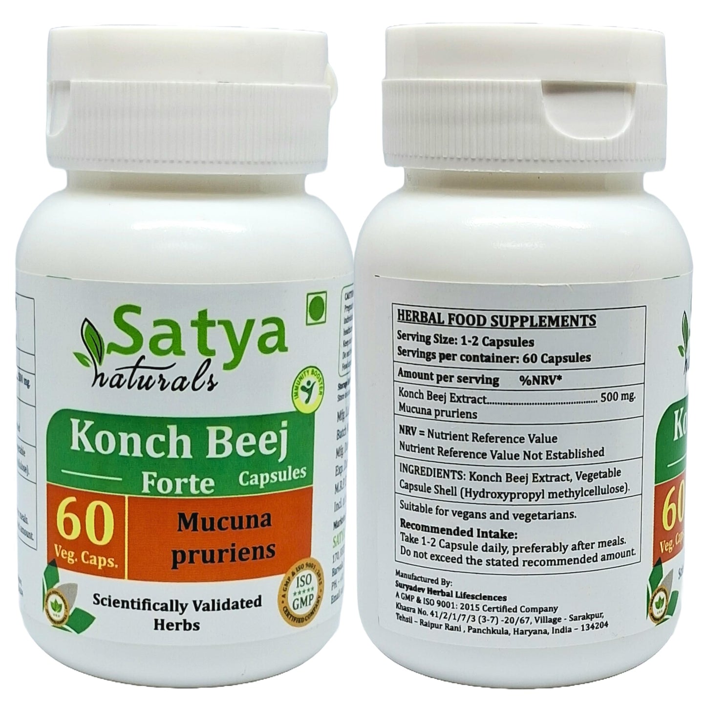 Satya Naturals Konch Beej Forte Capsules, 120 Count