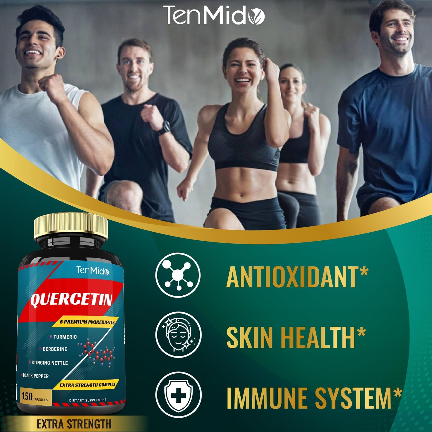 Tenmido Quercetin Supplements Capsules 150 Capsules
