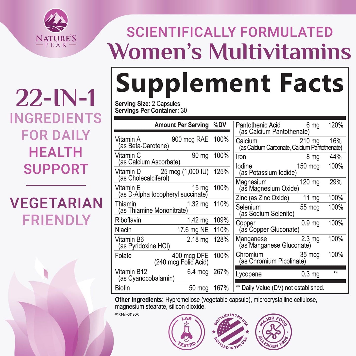 Nature's Peak Multivitamin for Women Capsule 60 Count