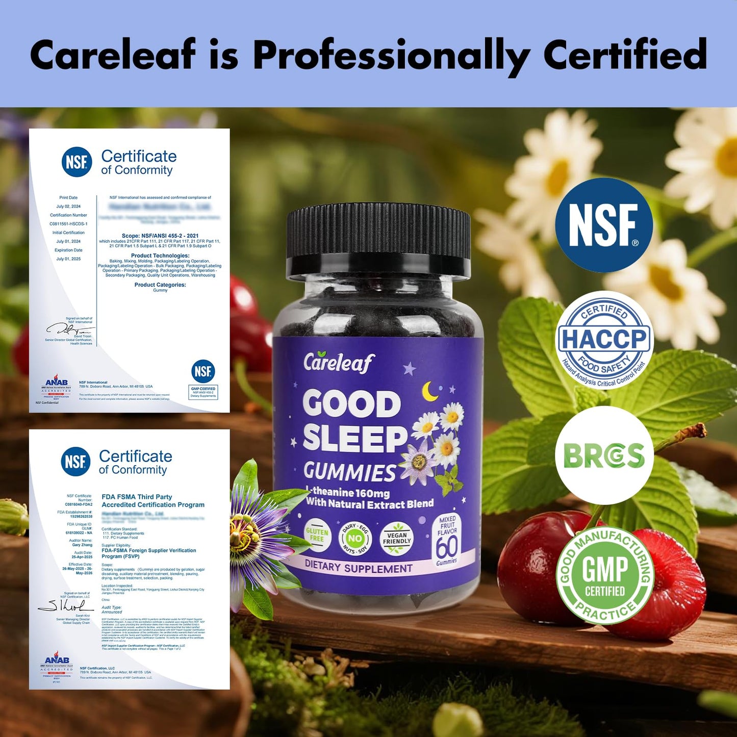careleaf Sleep Gummies No Melatonin 60 Gummies