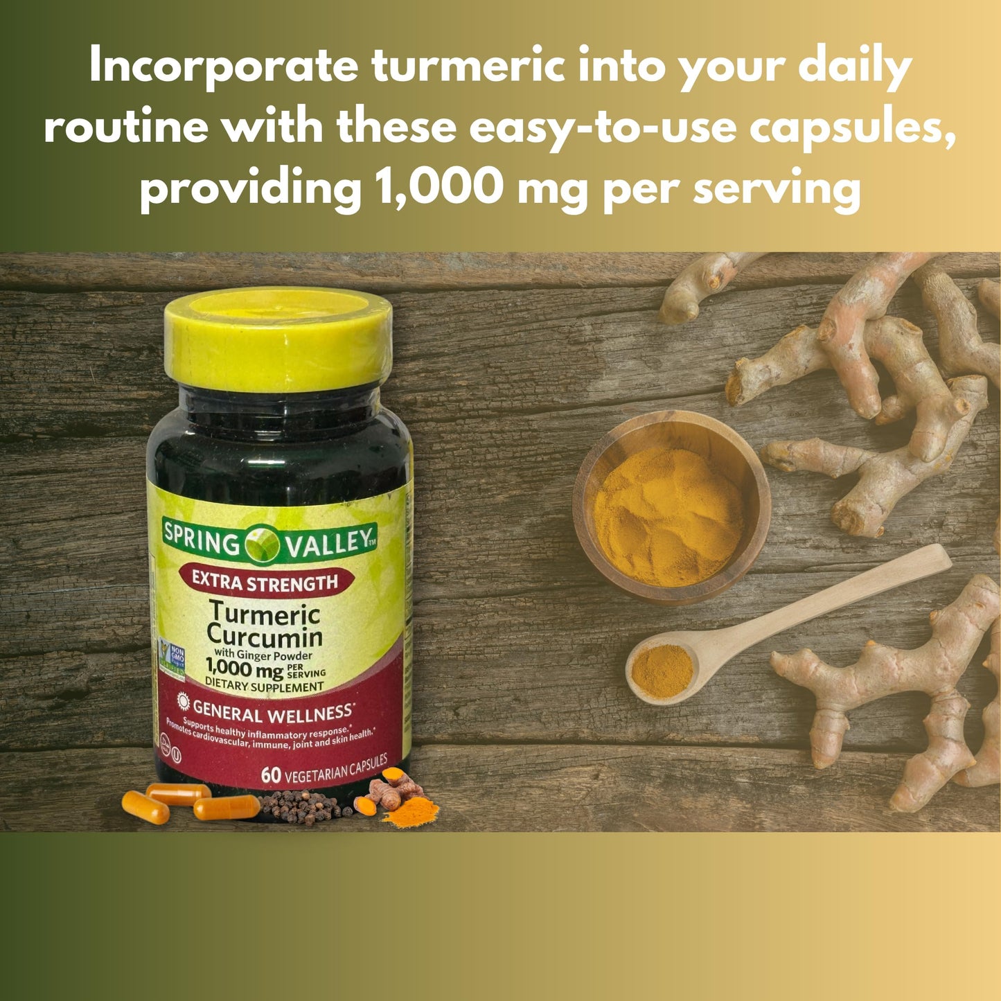 FUSION SHOP STORE Turmeric and Ginger Supplement 60 Capsules