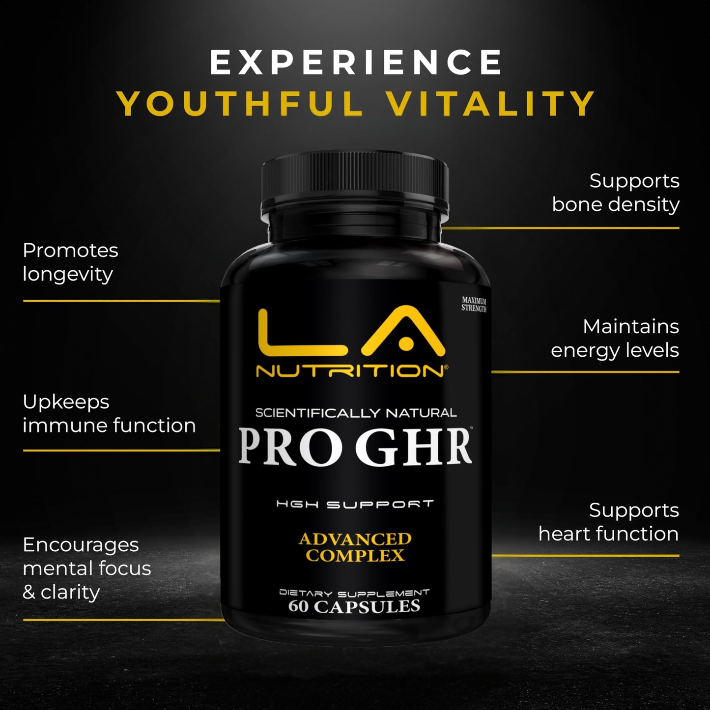 LA Nutrition HGH Supplements for Men & Women Capsules 60 Count
