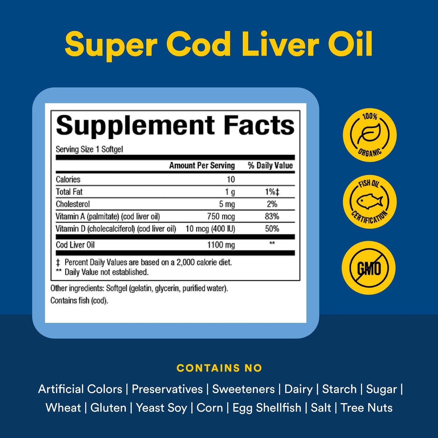 Natural Factors Super Cod Liver Oil Softgels 90 Count