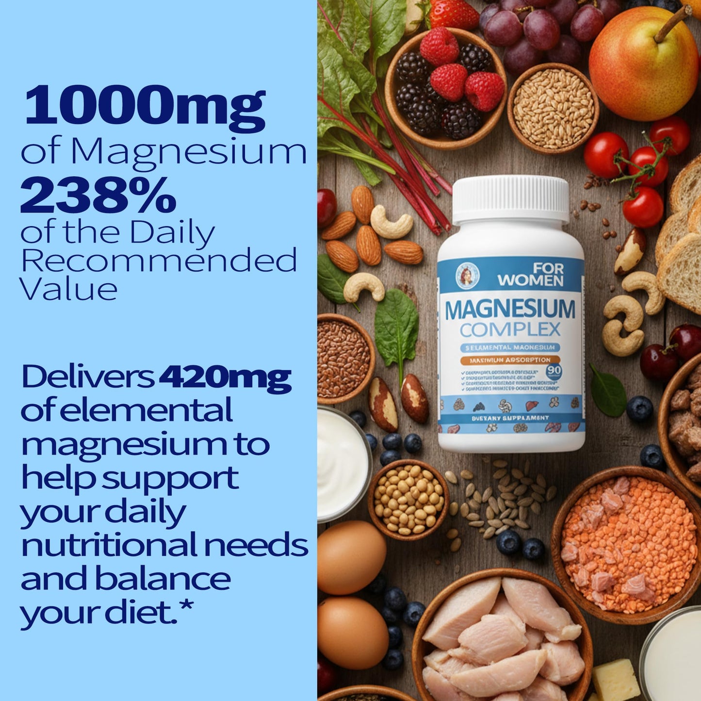 StarViora Magnesium Glycinate Supplement 90 Capsules