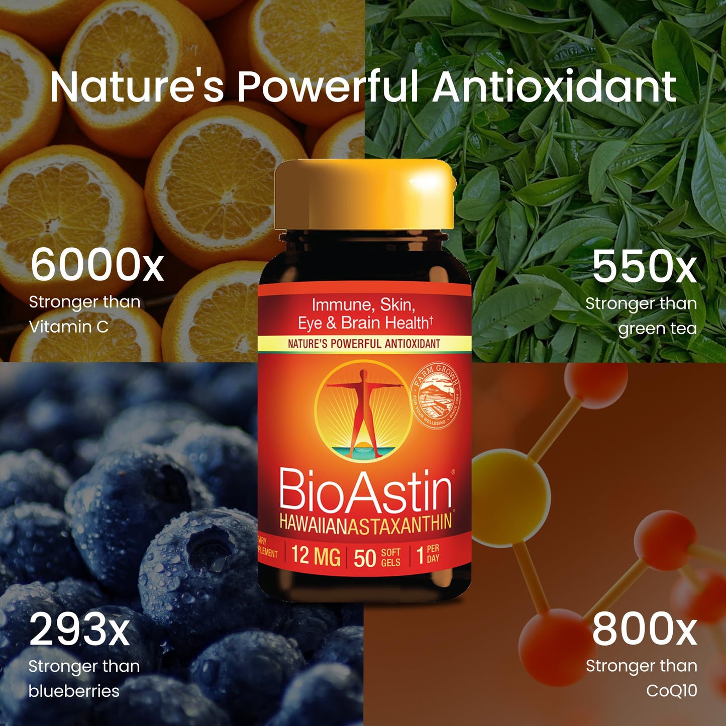 Nutrex Hawaii BioAstin Hawaiian Astaxanthin High Potency 12mg Softgels 50 Count