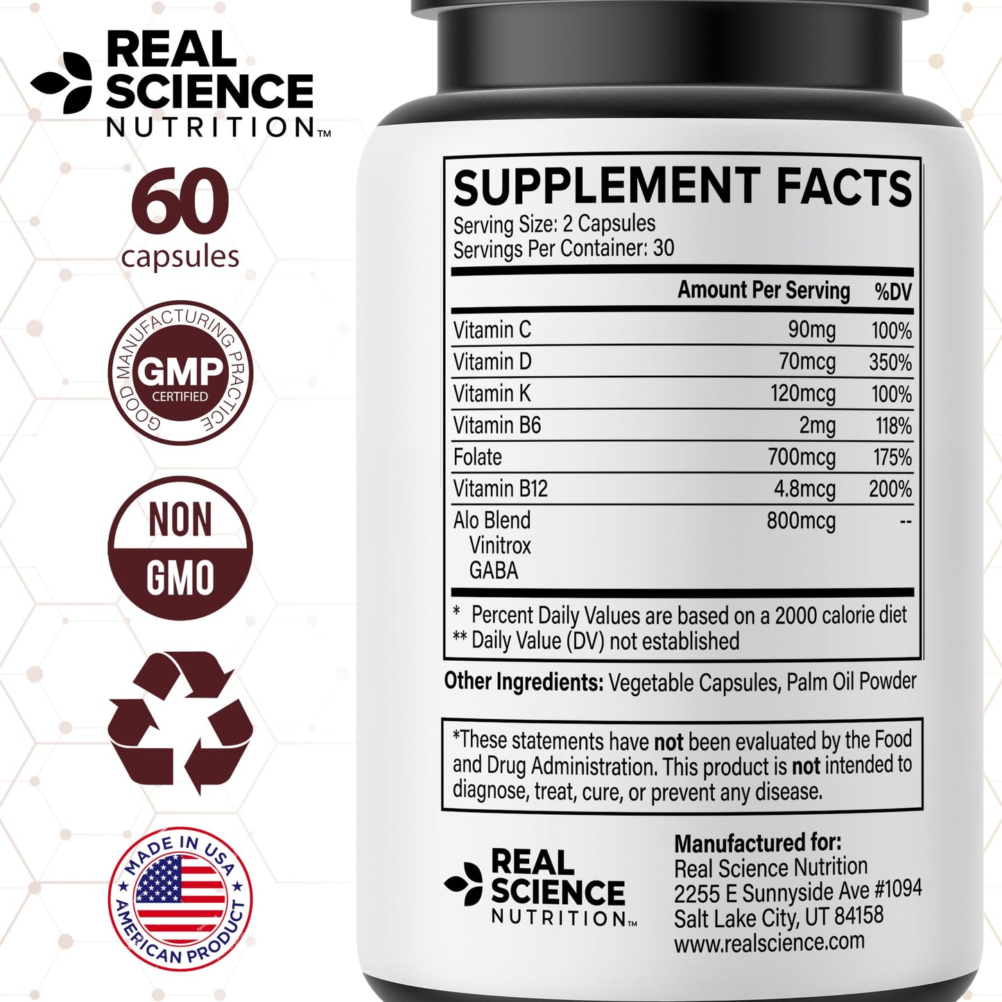 Real Science Nutrition Alopecinol Capsule, 60 Count