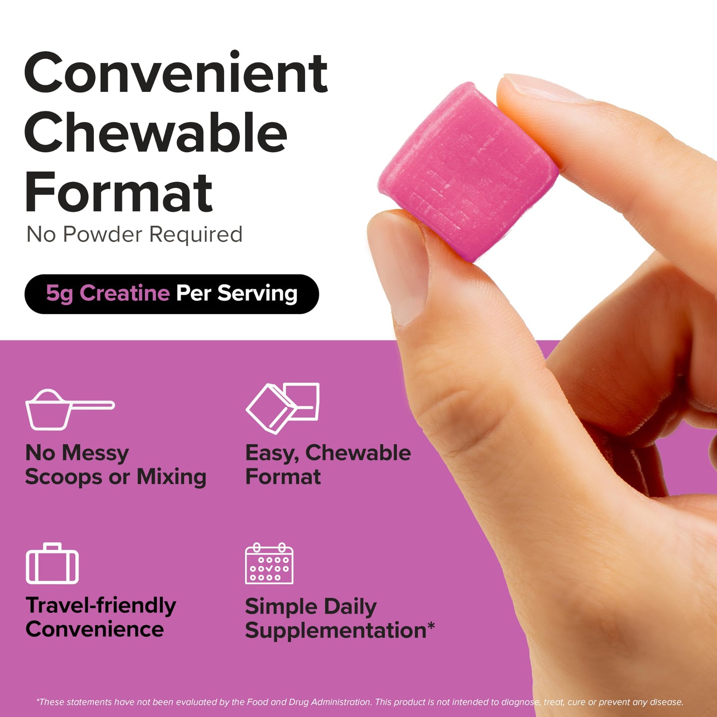 InnoSupps 5g Creatine Chews Chewable, 60 Count