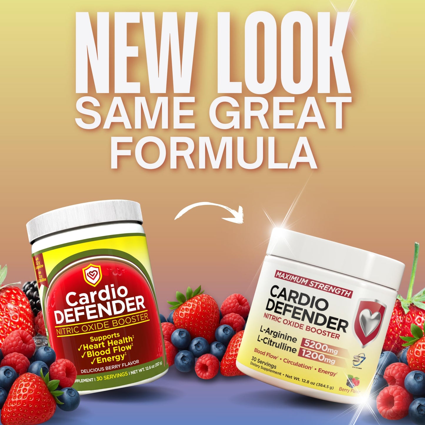 Cardio Defender L-Arginine 5200mg L-Citrulline 1200mg Nitric Oxide Booster Powder 12.8 Ounce