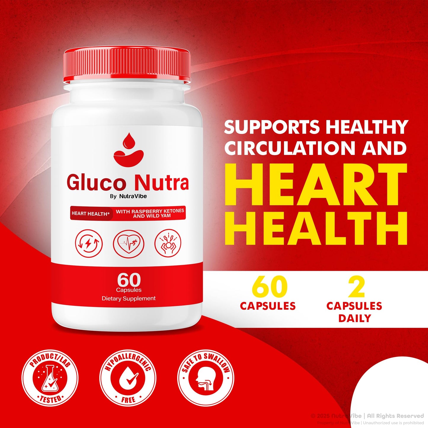 NutraVibe Gluco Nutra Capsules, 120 Capsules