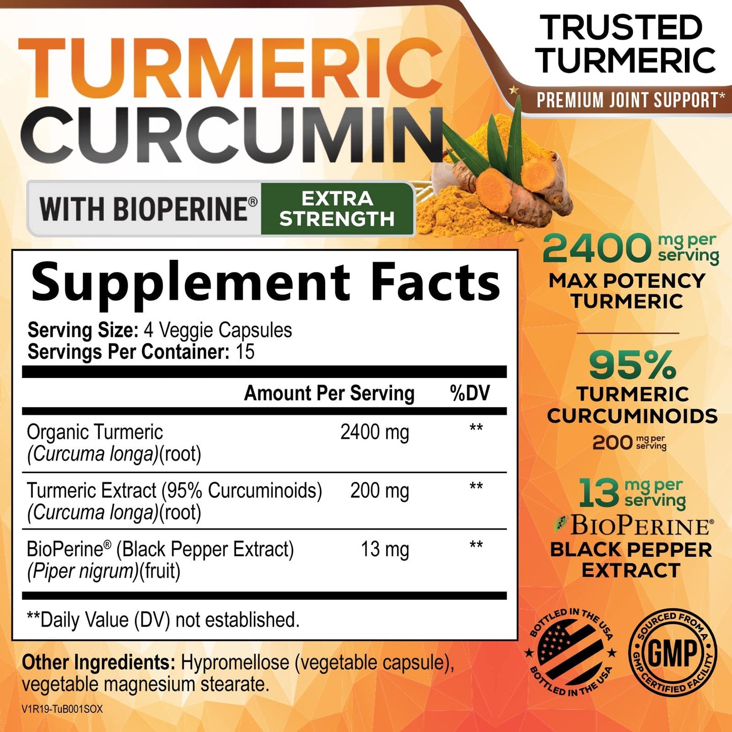 Nature's Nutrition Turmeric Curcumin Supplement Capsule, 60 Capsules