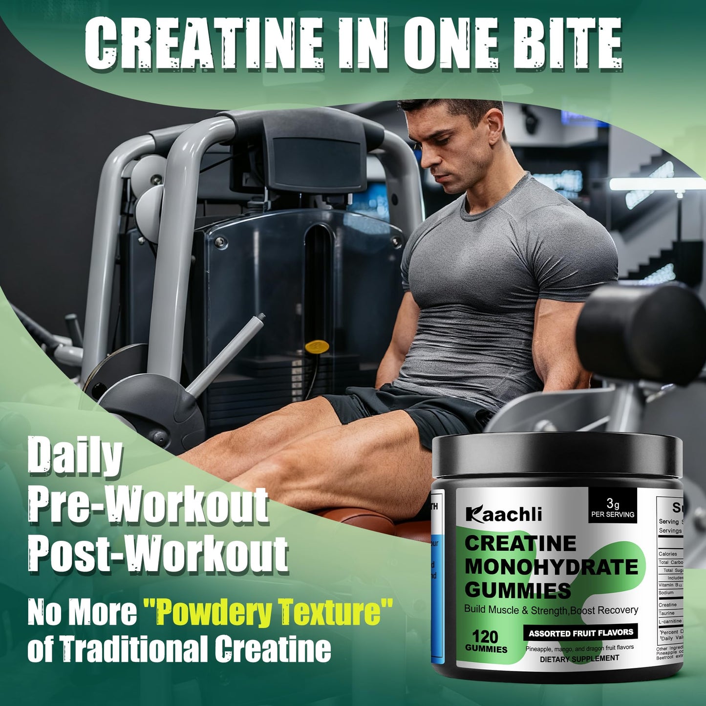 KAACHLI Creatine Monohydrate Gummies 120 Count