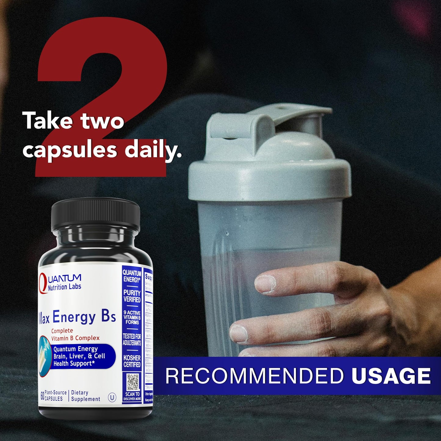Quantum Nutrition Max Energy Bs Vitamin B Complex Capsules, 120 Count