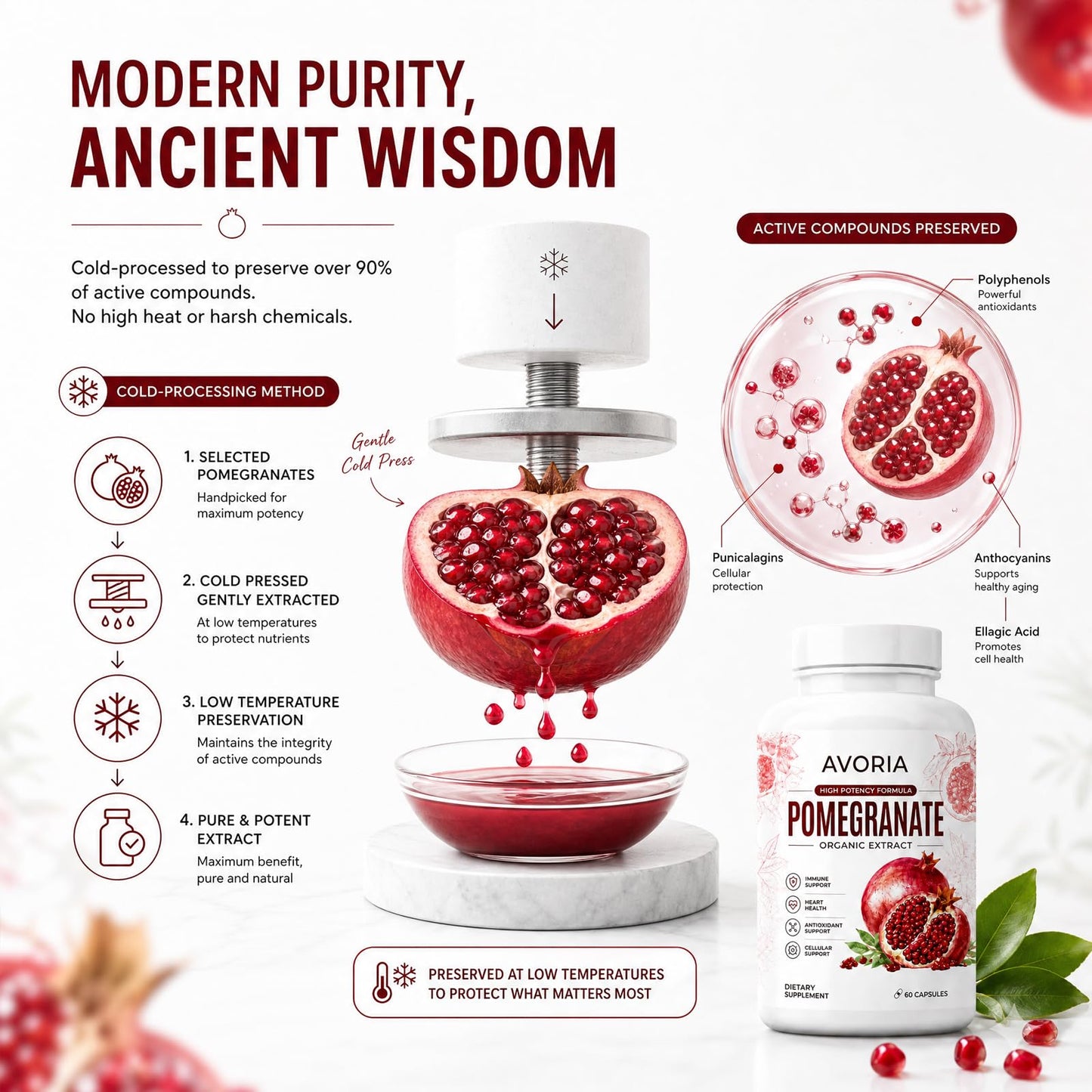 Ovofem Avoria Organic Pomegranate Extract Capsules, 60 Count